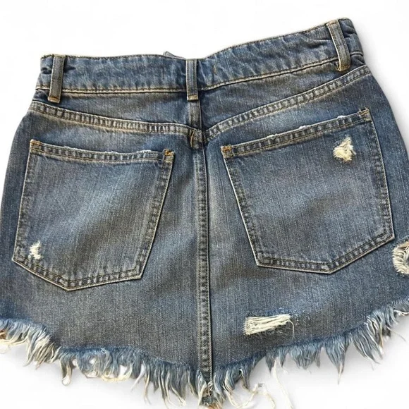 Free People Floral Rose Embroidered Mini Skirt Era Girly Coquette Girly Sz 00 - Picture 3 of 4